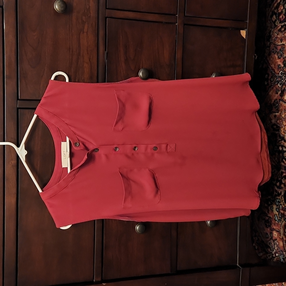 Loft Mixed Material Blouse